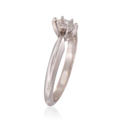 C. 1980 Vintage .15 Carat Diamond Solitaire Ring in 14kt White Gold. Size 6 &mdash; Alt Image 3