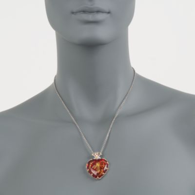 Orange Glass Cupid Pendant Necklace in 18kt Over Sterling and Silicone. 18" &mdash; Alt Image 2