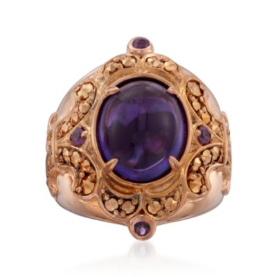5.60 Carat Purple Amethyst Ring With Rhodolites in 18kt Over Sterling &mdash; Alt Image 1