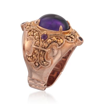 5.60 Carat Purple Amethyst Ring With Rhodolites in 18kt Over Sterling &mdash; Alt Image 3