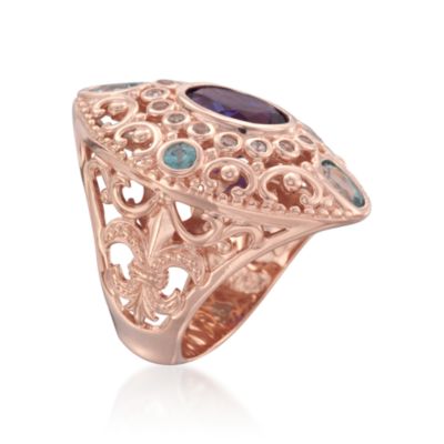 2.65 Carat Amethyst and 2.05 ct. t.w. Multi-Gemstone Cocktail Ring in 18kt Over Sterling &mdash; Alt Image 3