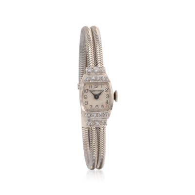 C. 1950 Vintage Tilden Thurber .30 ct. t.w. Women's Diamond Watch in 14kt White Gold. Size 6.5 &mdash; Alt Image 1