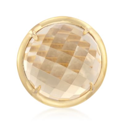 26.00 Carat Cognac Quartz Ring in 18kt Over Sterling &mdash; Alt Image 1
