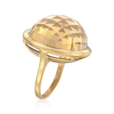 26.00 Carat Cognac Quartz Ring in 18kt Over Sterling &mdash; Alt Image 3