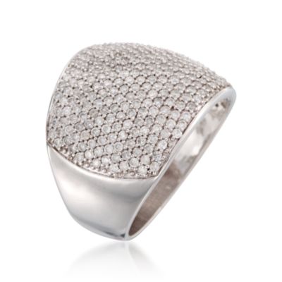 2.00 ct. t.w. Wide Dome Pave Diamond Ring in 14kt White Gold &mdash; Alt Image 3