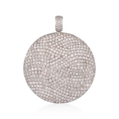 8.00 ct. t.w. Pave Diamond Circle Pendant in 14kt White Gold &mdash; Alt Image 1