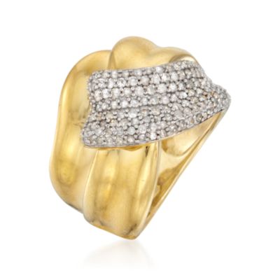 .88 ct. t.w. Pave Diamond Twist Ring in 18kt Gold Over Sterling &mdash; Alt Image 3