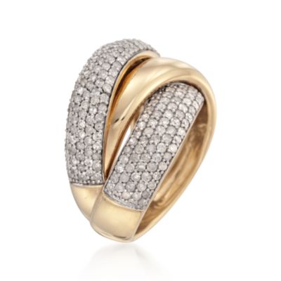 1.50 ct. t.w. Pave Diamond Crossover Ring in 18kt Gold Over Sterling &mdash; Alt Image 3