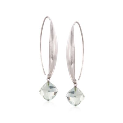 8.00 ct. t.w. Green Amethyst Sweep Drop Earrings in Sterling Silver &mdash; Alt Image 1