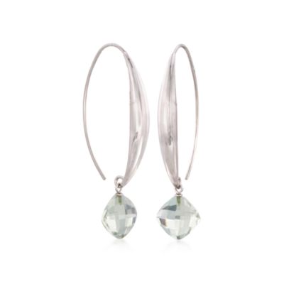 8.00 ct. t.w. Green Amethyst Sweep Drop Earrings in Sterling Silver &mdash; Alt Image 3