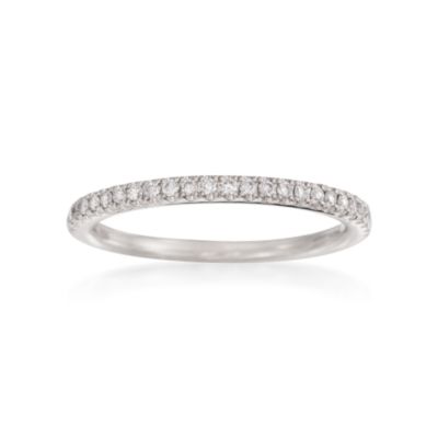 Henri Daussi .16 ct. t.w. Pave Diamond Wedding Ring in 18kt White Gold &mdash; Alt Image 1