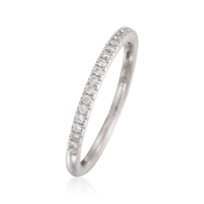 Henri Daussi .16 ct. t.w. Pave Diamond Wedding Ring in 18kt White Gold &mdash; Alt Image 3