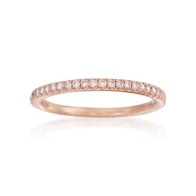 Henri Daussi .16 ct. t.w. Pave Diamond Wedding Ring in 18kt Rose Gold &mdash; Alt Image 1
