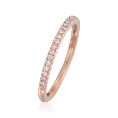 Henri Daussi .16 ct. t.w. Pave Diamond Wedding Ring in 18kt Rose Gold &mdash; Alt Image 3