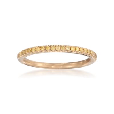 Henri Daussi .16 ct. t.w. Pave Diamond Wedding Ring in 18kt Yellow Gold &mdash; Alt Image 1
