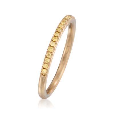 Henri Daussi .16 ct. t.w. Pave Diamond Wedding Ring in 18kt Yellow Gold &mdash; Alt Image 3