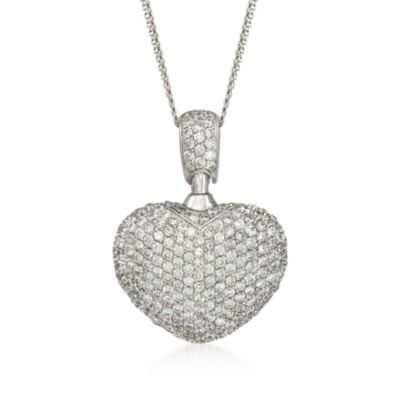 8.35 ct. t.w. Pave CZ Heart Pendant Necklace in Sterling Silver. 18" &mdash; Alt Image 1