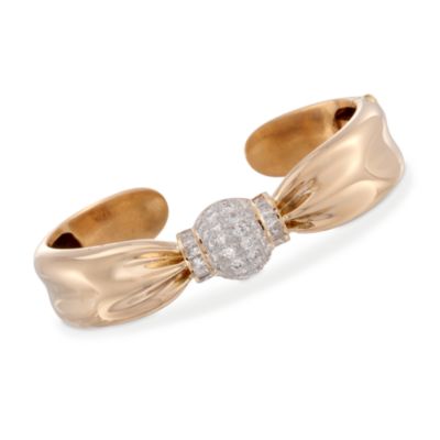 C. 1990 Vintage 2.75 ct. t.w. Diamond Cuff Bracelet in 18kt Yellow Gold. 6.75" &mdash; Alt Image 1