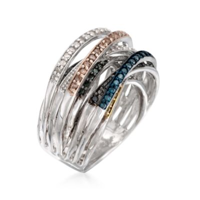 1.00 ct. t.w. Multicolored Diamond Ring in Two-Tone &mdash; Alt Image 3