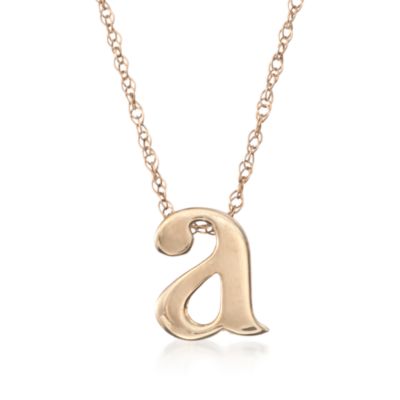 Mini Initial Pendant Necklace in 14kt Yellow Gold &mdash; Alt Image 1