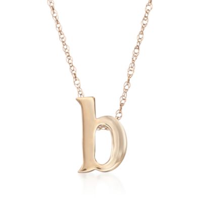 Mini Initial Pendant Necklace in 14kt Yellow Gold &mdash; Alt Image 4