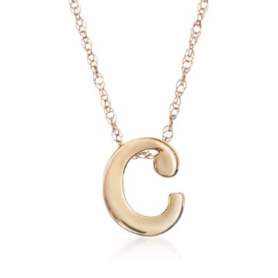 Mini Initial Pendant Necklace in 14kt Yellow Gold &mdash; Alt Image 5