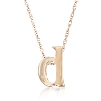 Mini Initial Pendant Necklace in 14kt Yellow Gold &mdash; Alt Image 6