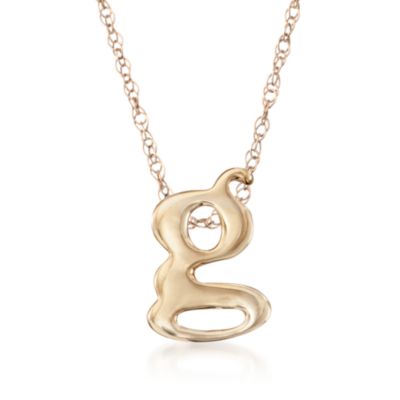Mini Initial Pendant Necklace in 14kt Yellow Gold &mdash; Alt Image 8