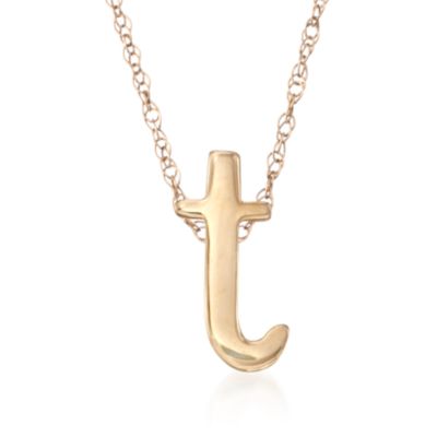 Mini Initial Pendant Necklace in 14kt Yellow Gold &mdash; Alt Image 19