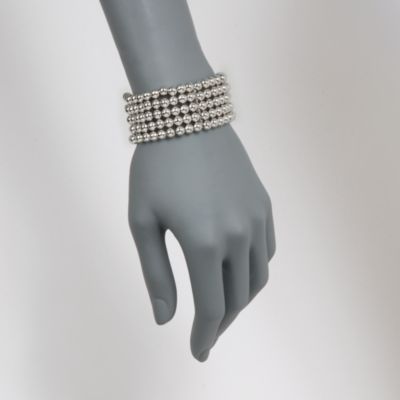 Italian Sterling Silver Five-Strand Bead Bracelet &mdash; Alt Image 2