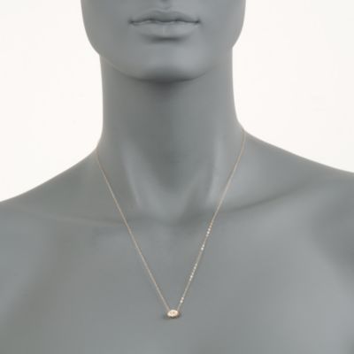 14kt Yellow Gold Tiny Evil Eye Symbol Necklace With Swarovski Crystal &mdash; Alt Image 3