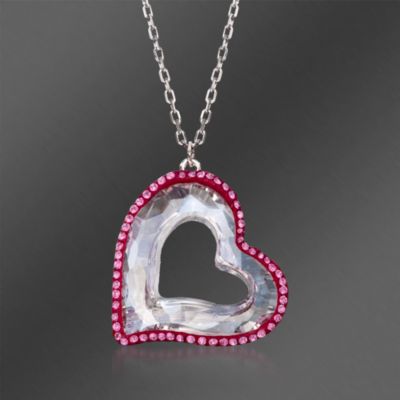 Swarovski Crystal "Sweet" Crystal Rose Heart Pendant Necklace. 15" &mdash; Alt Image 1