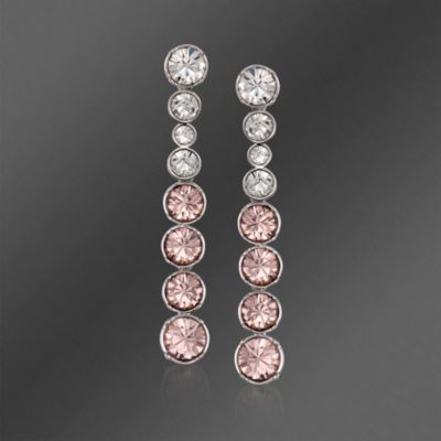 Swarovski Crystal Rose and Clear Crystal Drop Earrings &mdash; Alt Image 1