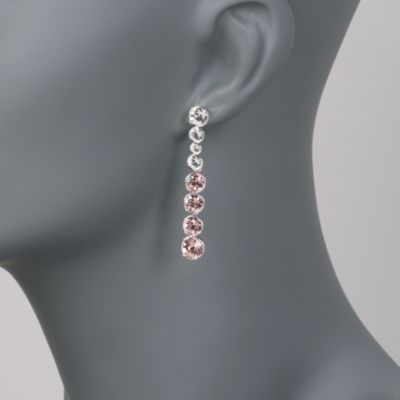 Swarovski Crystal Rose and Clear Crystal Drop Earrings &mdash; Alt Image 2