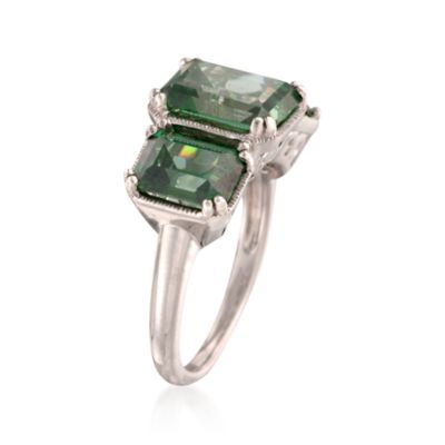 7.00 ct. t.w. Green CZ Three-Stone Ring in Sterling Silver &mdash; Alt Image 3