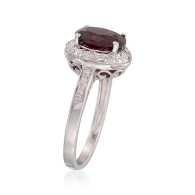 2.10 Carat Garnet Ring With Diamonds in Sterling Silver &mdash; Alt Image 3