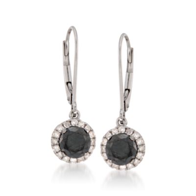 1.40 ct. t.w. Black and White Diamond Drop Earrings in Sterling Silver &mdash; Alt Image 1