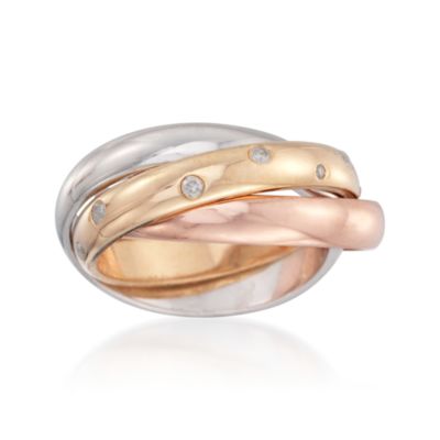 .25 ct. t.w. Diamond Tricolored Rolling Ring &mdash; Alt Image 1