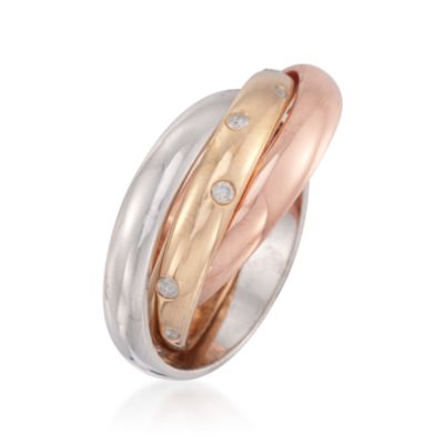 .25 ct. t.w. Diamond Tricolored Rolling Ring &mdash; Alt Image 3