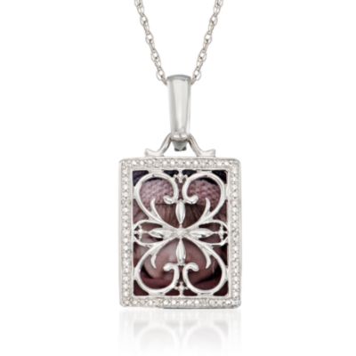 .10 ct. t.w. Diamond Square Locket Pendant Necklace in Sterling Silver. 18" &mdash; Alt Image 1