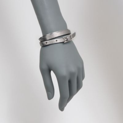 .24 ct. t.w. Diamond Silver Leather Wrap Bracelet in Sterling Silver &mdash; Alt Image 2
