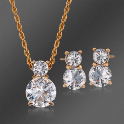 Swarovski Crystal "Brilliance" Necklace and Stud Earring Set. 16" &mdash; Alt Image 1