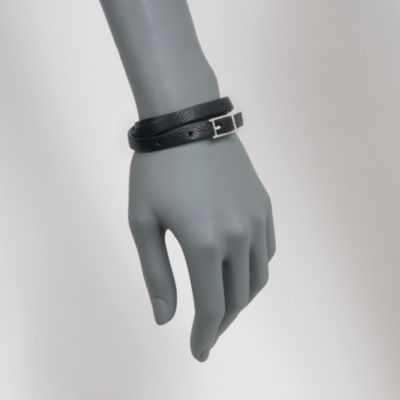 .24 ct. t.w. Diamond Black Leather Wrap Bracelet in Sterling Silver &mdash; Alt Image 2