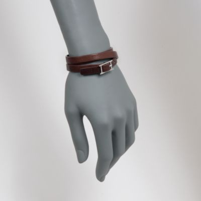 .20 ct. t.w. Diamond Brown Leather Wrap Bracelet in Sterling Silver &mdash; Alt Image 2