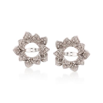 .25 ct. t.w. Diamond Floral Earring Jackets in Sterling Silver &mdash; Alt Image 1