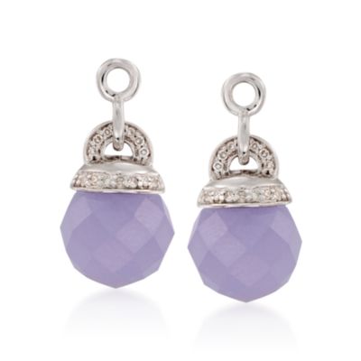Jade and .10 ct. t.w. Diamond Drop Earring Jackets in Sterling Silver &mdash; Alt Image 1