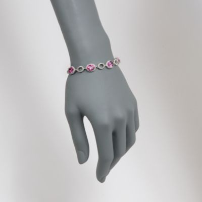 14.83 ct. t.w. Pink Topaz and .34 ct. t.w. Diamond Bracelet in . 7" &mdash; Alt Image 2