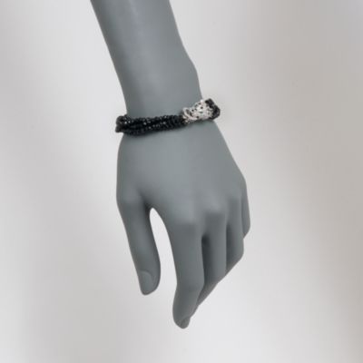 3.75 ct. t.w. Multi-Gemstone Panther Black Spinel Multi-Strand Bracelet in Sterling Silver. 7" &mdash; Alt Image 2