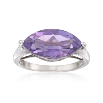 3.00 Carat Purple Amethyst Ring in Sterling Silver &mdash; Alt Image 1