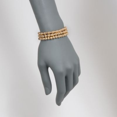 Set of 3 Italian 18kt Gold Over Sterling Bead Bracelets &mdash; Alt Image 2